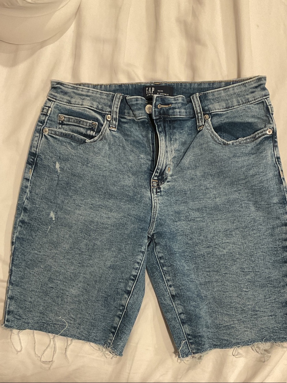 GAP Light Blue Distressed Denim Cutoff Shorts